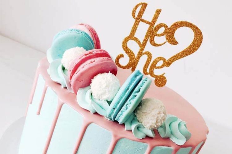 Gender reveal taart
