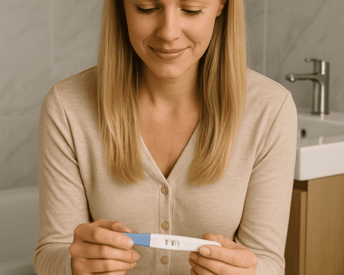 Vrouw met positieve zwangerschaptest Wat is mijn uitgerekende datum?