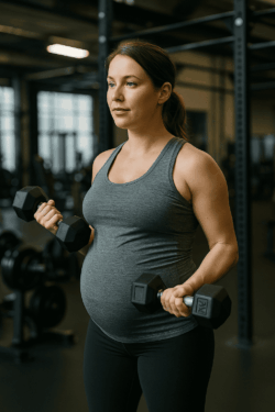 Zwangere vrouw krachttraining Zwangere vrouw krachttraining