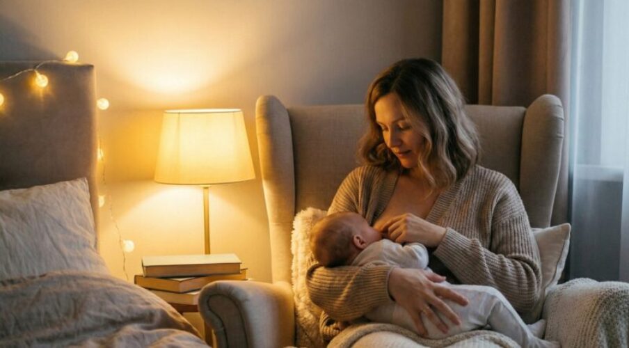 vrouw die borstvoeding geeft