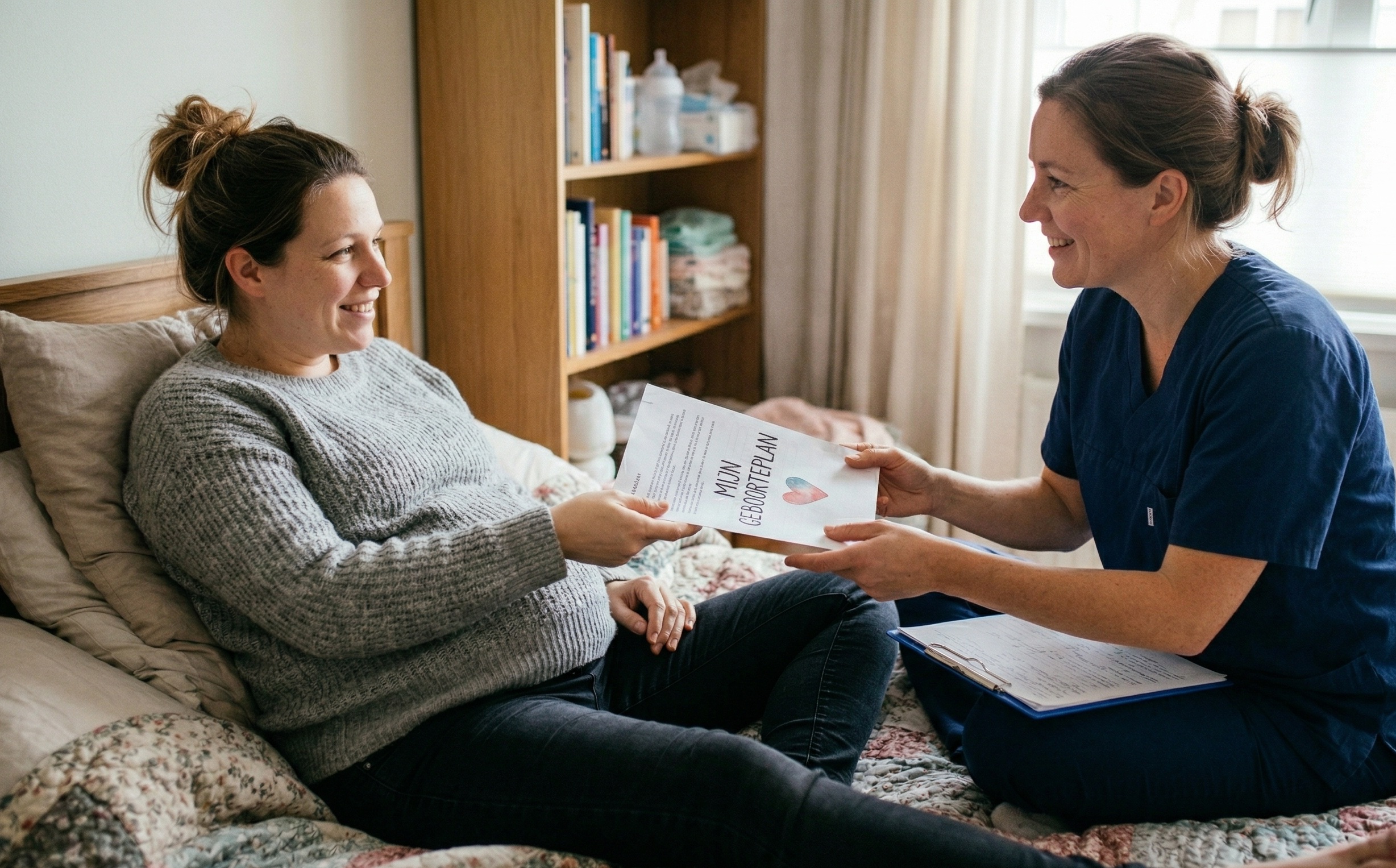zwangere met geboorteplan